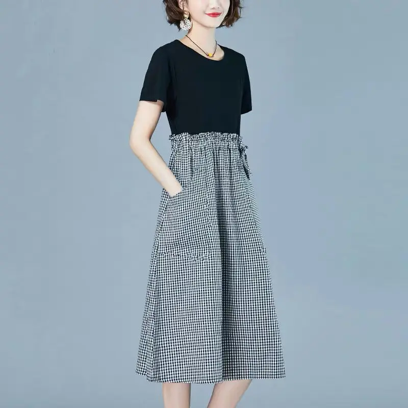 Женское Хлопковое платье в стиле пэчворк с круглым вырезом и коротким рукавом на весну и лето SS1574
Женское Хлопковое платье в стиле пэчворк с круглым вырезом и коротким рукавом на весну и лето SS1574