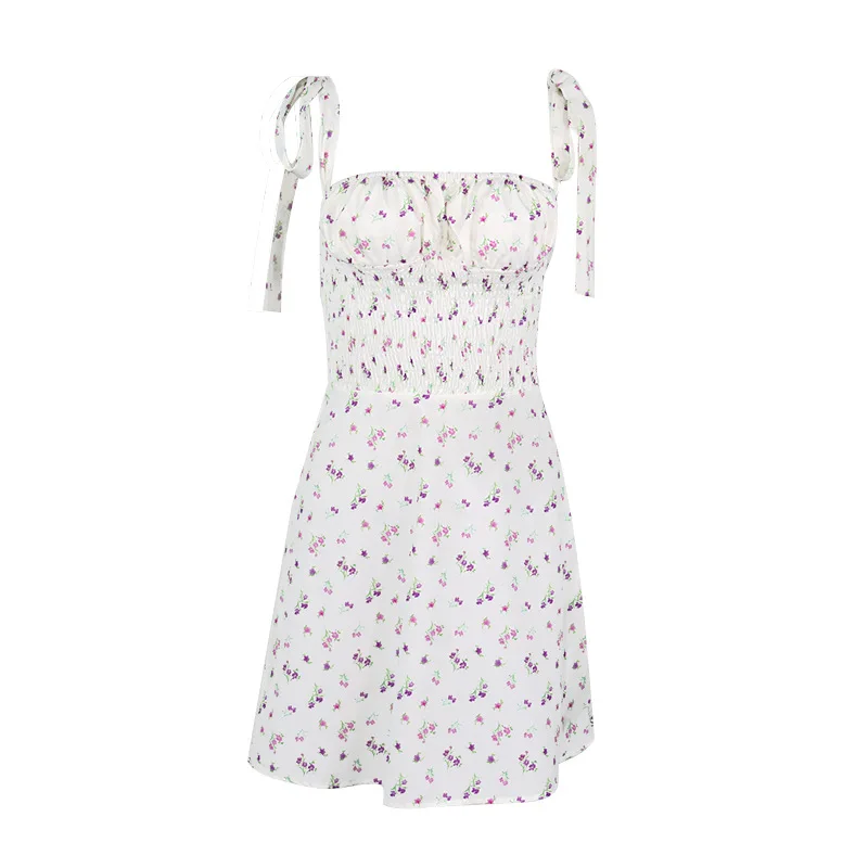 Floral Dress Women Sexy Spaghetti Straps Tie Up Bow Waist Pleated Mini Dresses Summer Vacation Style Beach Dress JS0382
Floral Dress Women Sexy Spaghetti Straps Tie Up Bow Waist Pleated Mini Dresses Summer Vacation Style Beach Dress JS0382