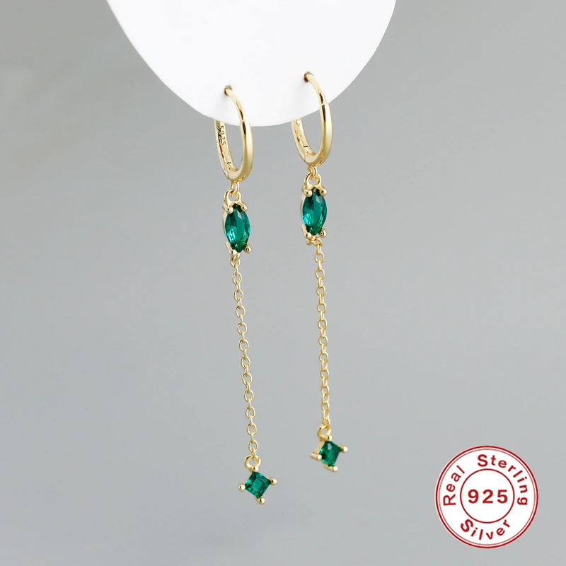 Aide 925 Sterling Silver New Arrival Green Zircon Tassel Chain Hoop Earrings for Women Fine Jewelry Piercing Huggie Earrings CZ
Aide 925 Sterling Silver New Arrival Green Zircon Tassel Chain Hoop Earrings for Women Fine Jewelry Piercing Huggie Earrings CZ