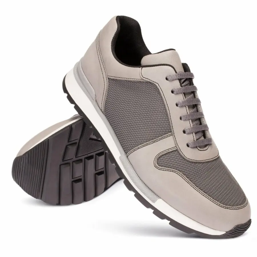 Sneakers Men Deery, Genuine Leather Gray Sneaker Men Shoes 
Sneakers Men Deery, Genuine Leather Gray Sneaker Men Shoes