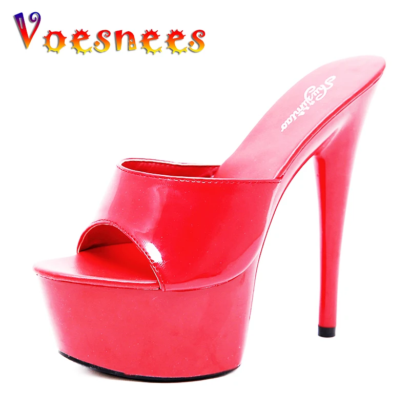 Voesnees Slippers Summer Outside High Heels 13 15 cm Solid Color Sexy Highs Platform Thin Heels Female Party Club Women shoe
Voesnees Slippers Summer Outside High Heels 13 15 cm Solid Color Sexy Highs Platform Thin Heels Female Party Club Women shoe