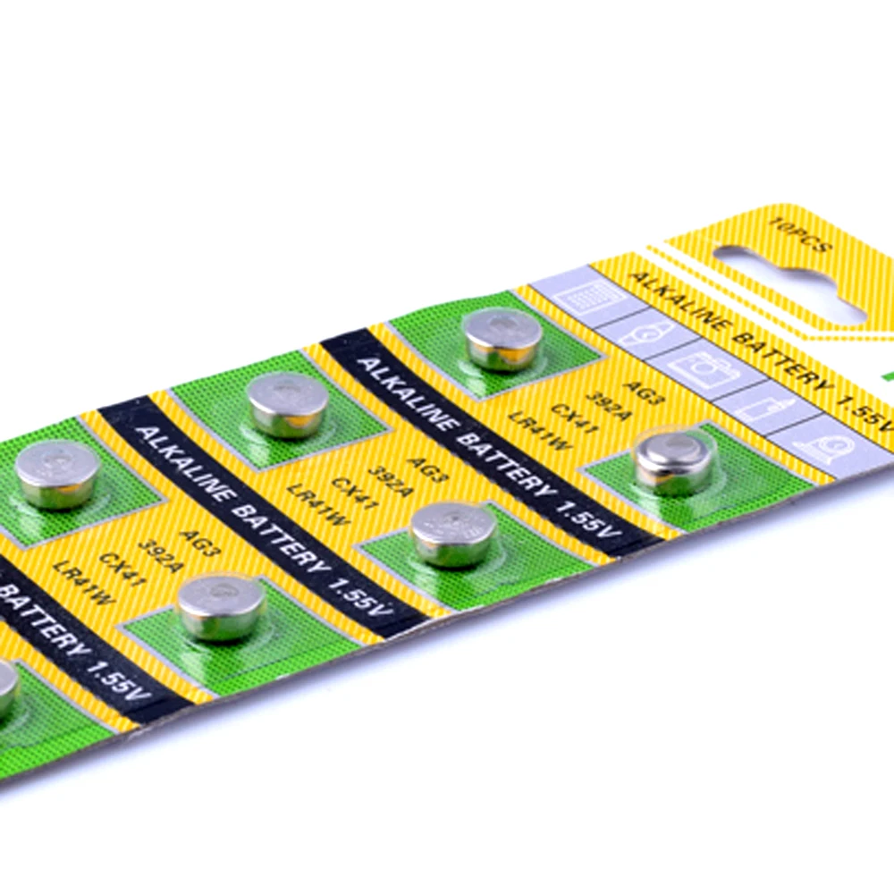 20pcs AG3 Alkaline Battery 1.55V Clock Watch Button Cell 192 384 392 392A CX41 G3 LR41 L736 LR736 SR41 SR41SW SR41W V3GA
20pcs AG3 Alkaline Battery 1.55V Clock Watch Button Cell 192 384 392 392A CX41 G3 LR41 L736 LR736 SR41 SR41SW SR41W V3GA