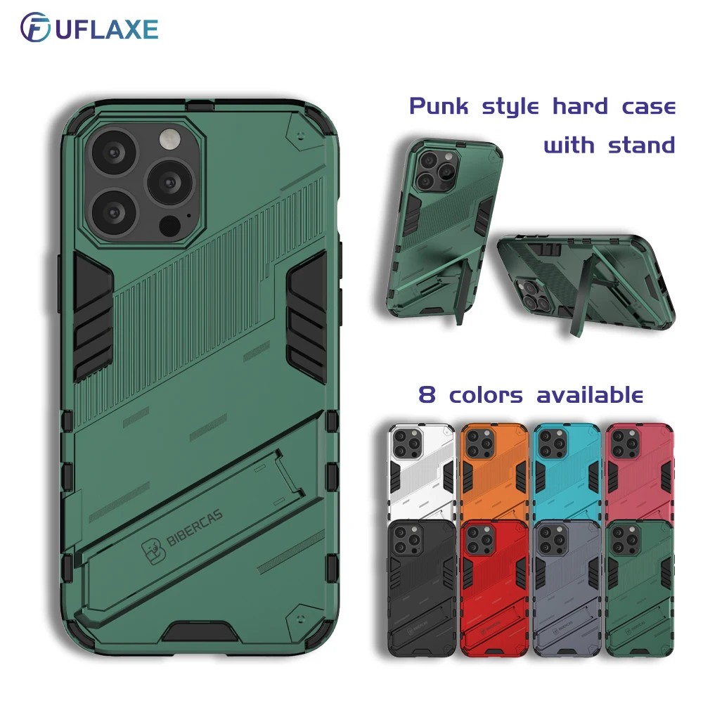 Shockproof Casing for Apple iPhone 13 Pro Max iPhone 13 Mini Punk Back Cover Hard Case with Kickstand
Shockproof Casing for Apple iPhone 13 Pro Max iPhone 13 Mini Punk Back Cover Hard Case with Kickstand