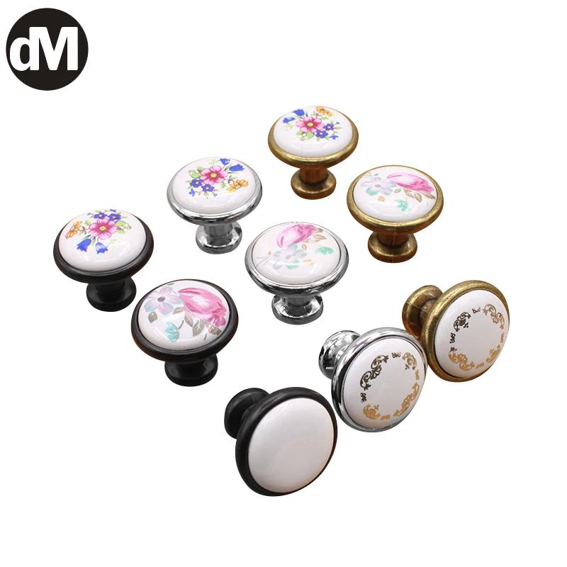 DM Modern Designed Multi-color European Pastoral Floral Ceramic Handle Simple Single-Hole Handles Wardrobe Cupboard Drawer Shoes
DM Modern Designed Multi-color European Pastoral Floral Ceramic Handle Simple Single-Hole Handles Wardrobe Cupboard Drawer Shoes