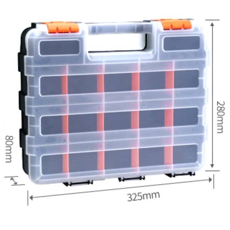 34 Compartment Double-Sided Storage Bag with Impact-Resistant Polymer and Customizable Removable Plastic Compartment 
34 Compartment Double-Sided Storage Bag with Impact-Resistant Polymer and Customizable Removable Plastic Compartment