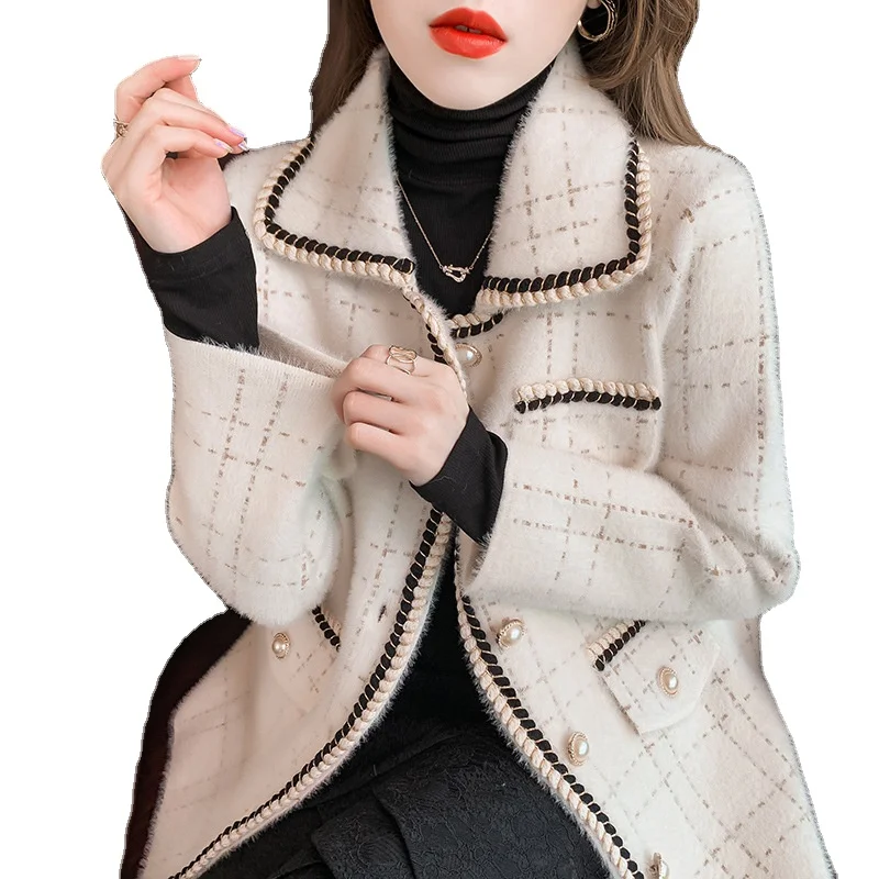 2021 New Coat Spring Autumn Casual Cardigan Coats Women Mink Cashmere Knit Overcoat Single Breasted Overcoats Loose Temperament
2021 New Coat Spring Autumn Casual Cardigan Coats Women Mink Cashmere Knit Overcoat Single Breasted Overcoats Loose Temperament