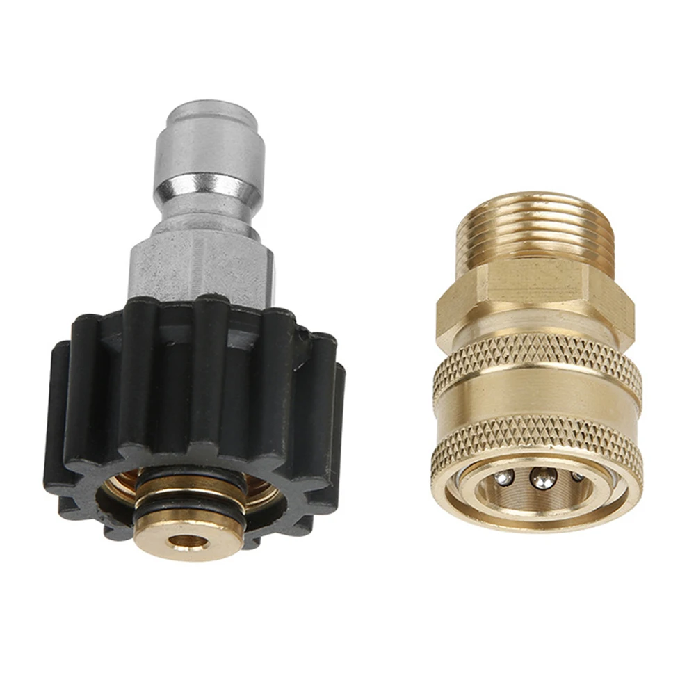 Car Pressure Washer Adapter Set Quick Connect Kit 5000 PSI M22 14mm Swivel to M22 3/8" Metric Fitting for Hose
Car Pressure Washer Adapter Set Quick Connect Kit 5000 PSI M22 14mm Swivel to M22 3/8" Metric Fitting for Hose