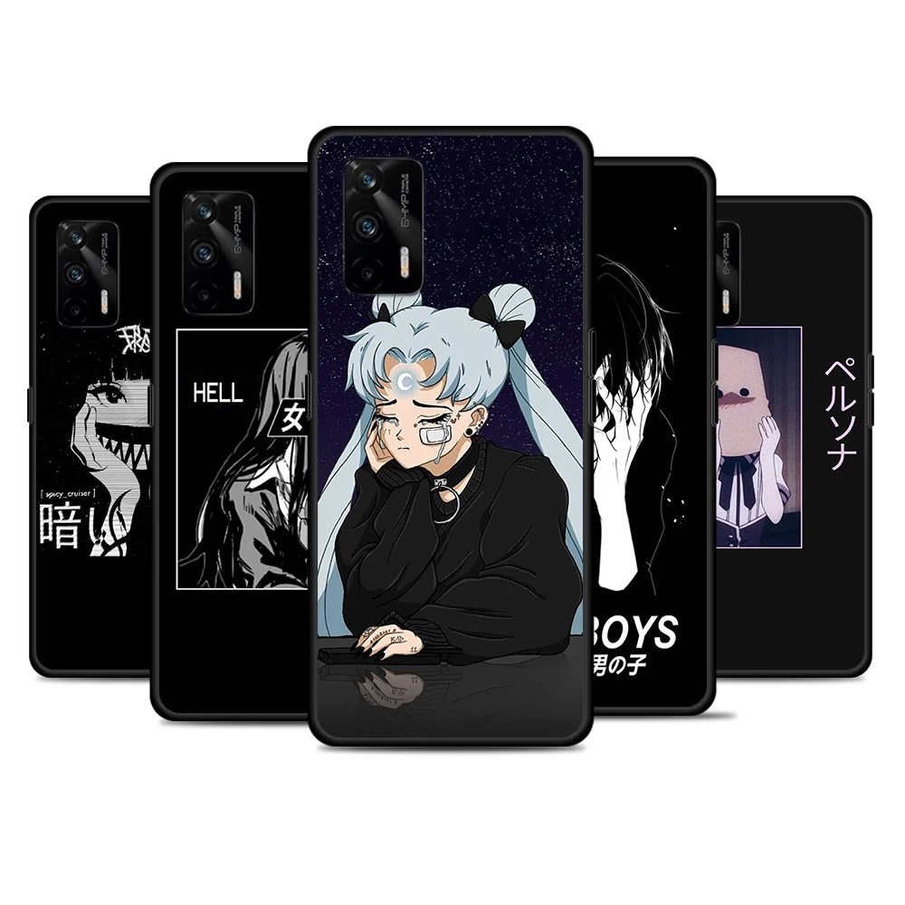 Грустное японское аниме в эстетике для Realme 8 GT Neo Flash Edition Explorer Master Q3 Pro Narzo30 C21 C20 C11 C20A