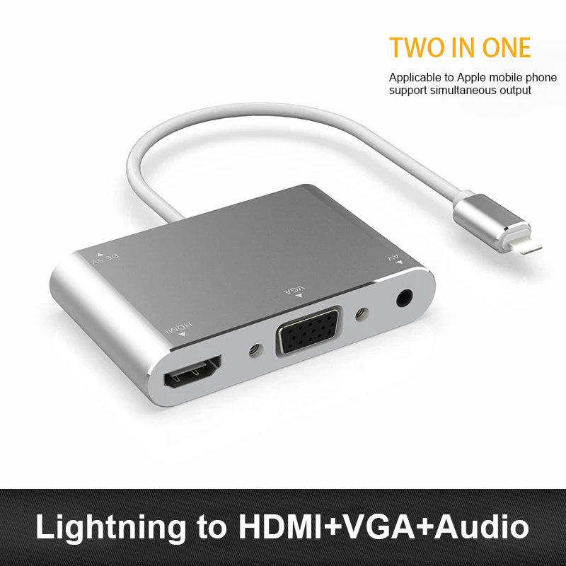 Переходник Два в одном с разъемом Lightning на HDMI Vga|Кабели HDMI| |