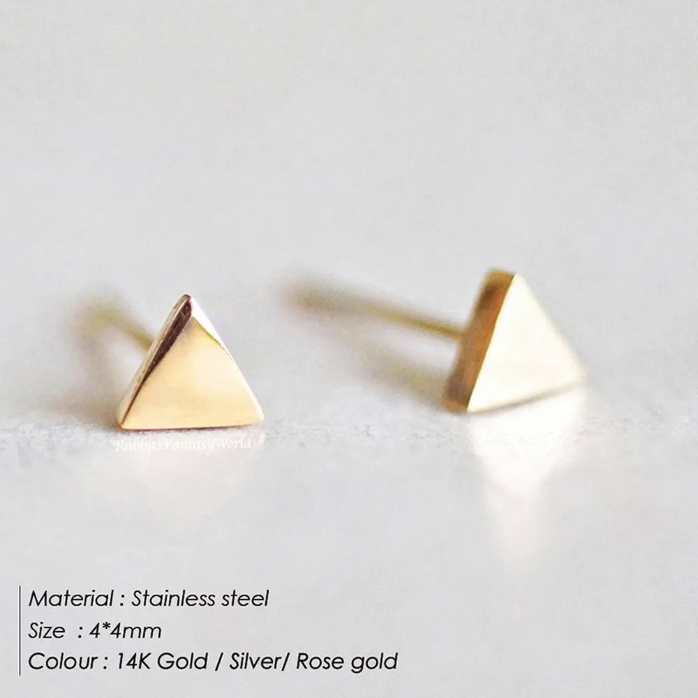 Outfit 4pcs Korean Women's Stud Earrings Small Stainless Steel Set Gold steel Fashion Jewelry Gifts for Friends Couple | Украшения и