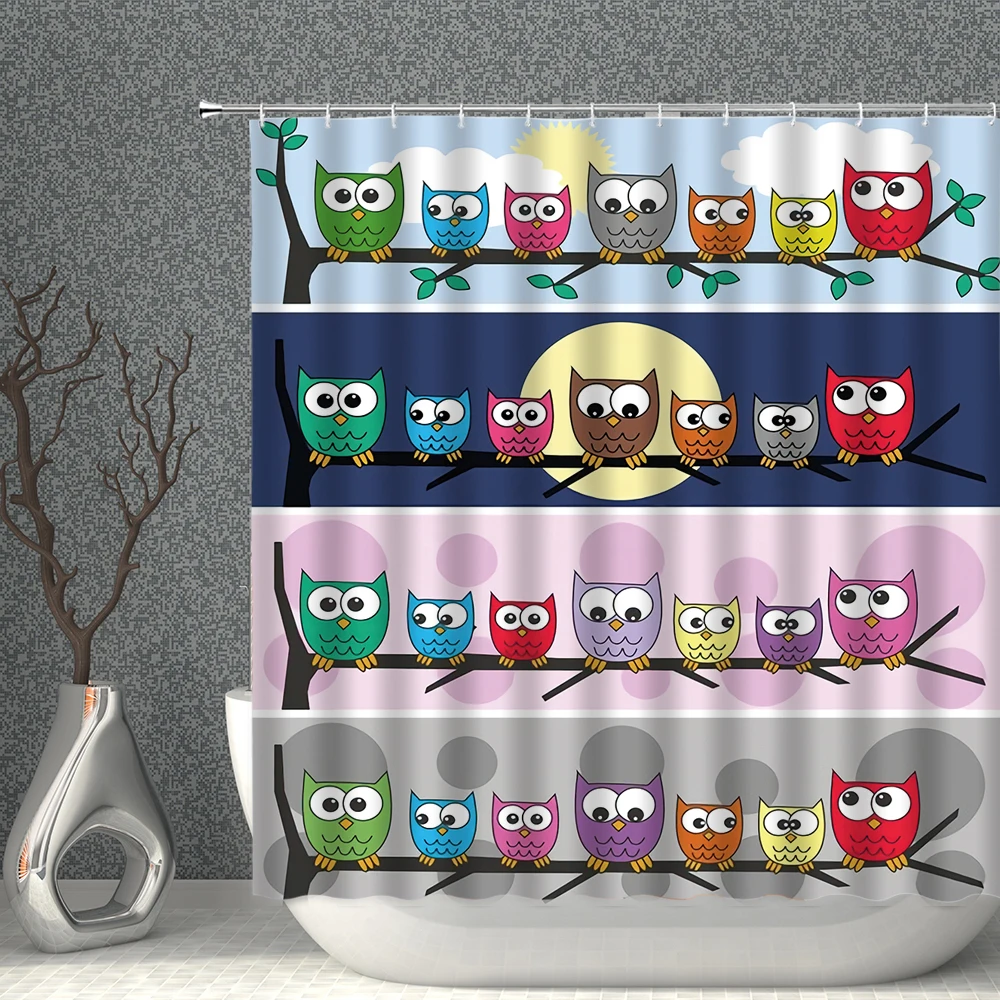 Cartoon Animal Shower Curtains Cute Elephant Owl Bathroom Curtain Polyester Fabric Colorful Bath Decor Children Room With Hooks
Cartoon Animal Shower Curtains Cute Elephant Owl Bathroom Curtain Polyester Fabric Colorful Bath Decor Children Room With Hooks