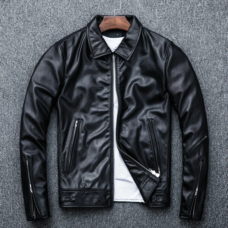 Vintage Genuine Jacket Men Wax Sheepskin Coat Spring Autumn Men's Leather Jackets Chaqueta Cuero Hombre KJ1919
Vintage Genuine Jacket Men Wax Sheepskin Coat Spring Autumn Men's Leather Jackets Chaqueta Cuero Hombre KJ1919