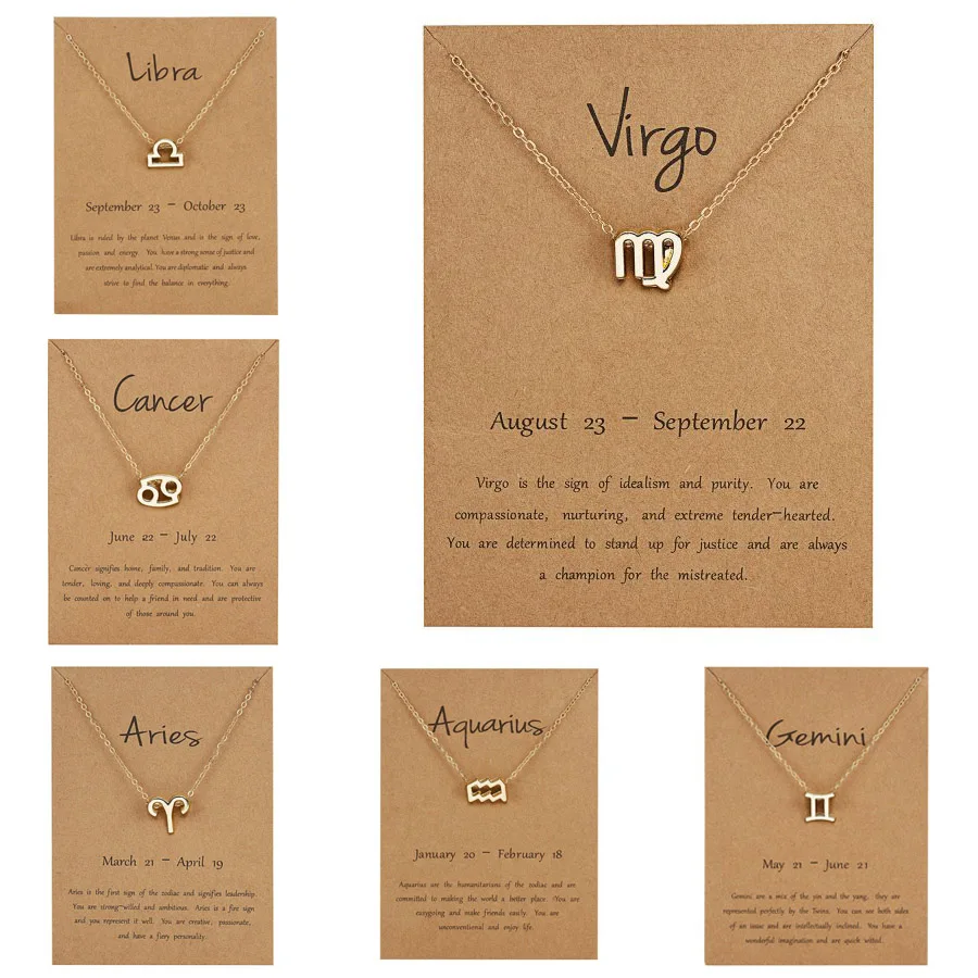 Rinhoo Elegant Star Zodiac Sign Necklace 12 Constellation Charm Pendant Necklaces Wish Card Choker Fashion Couple Jewelry Gift
Rinhoo Elegant Star Zodiac Sign Necklace 12 Constellation Charm Pendant Necklaces Wish Card Choker Fashion Couple Jewelry Gift