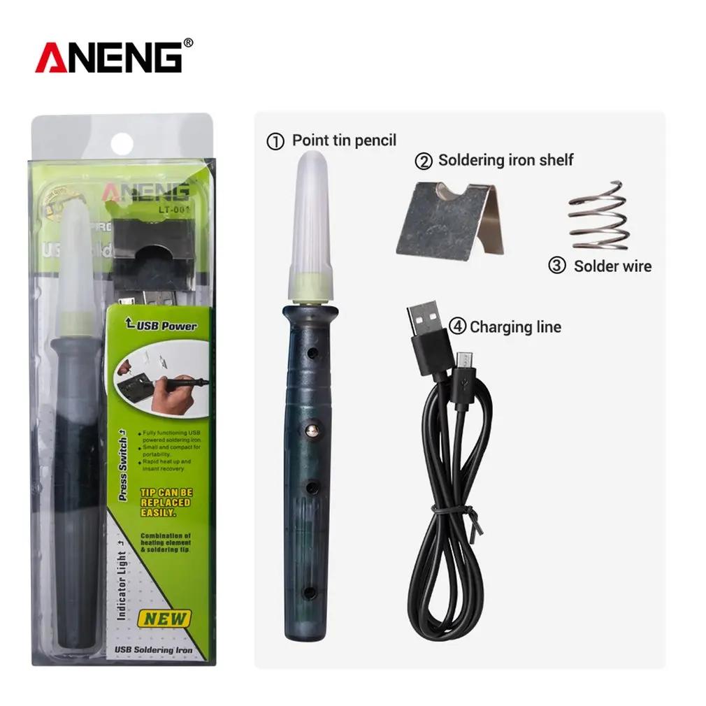 Мини портативный Электрический паяльник ANENG LT002, 5 В, 8 Вт, USB, ручка/наконечник, сенсорный переключатель, регулируемый паяльник, инструменты
Мини портативный Электрический паяльник ANENG LT002, 5 В, 8 Вт, USB, ручка/наконечник, сенсорный переключатель, регулируемый паяльник, инструменты