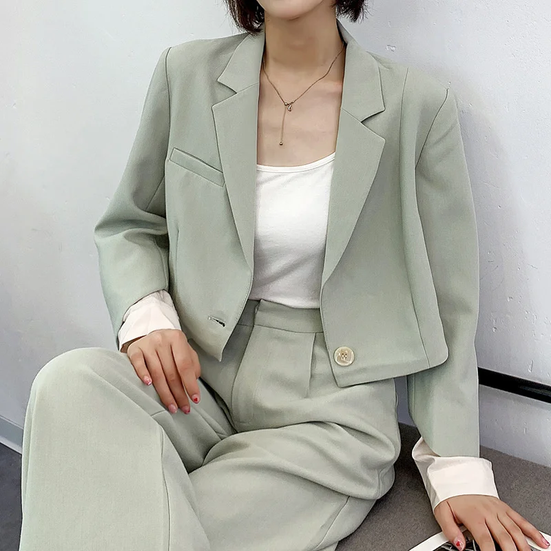 Women's 2021 early autumn new fashion western style suit small commuter Avocado Green suit three piece suit
Women's 2021 early autumn new fashion western style suit small commuter Avocado Green suit three piece suit