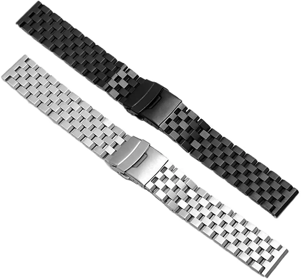 Premium Matte 5 Rows Double Locks Stainless Steel Watch Band Strap, Replacement Metal band for Men Women 18 20 22 24 26mm Strap
Premium Matte 5 Rows Double Locks Stainless Steel Watch Band Strap, Replacement Metal band for Men Women 18 20 22 24 26mm Strap
