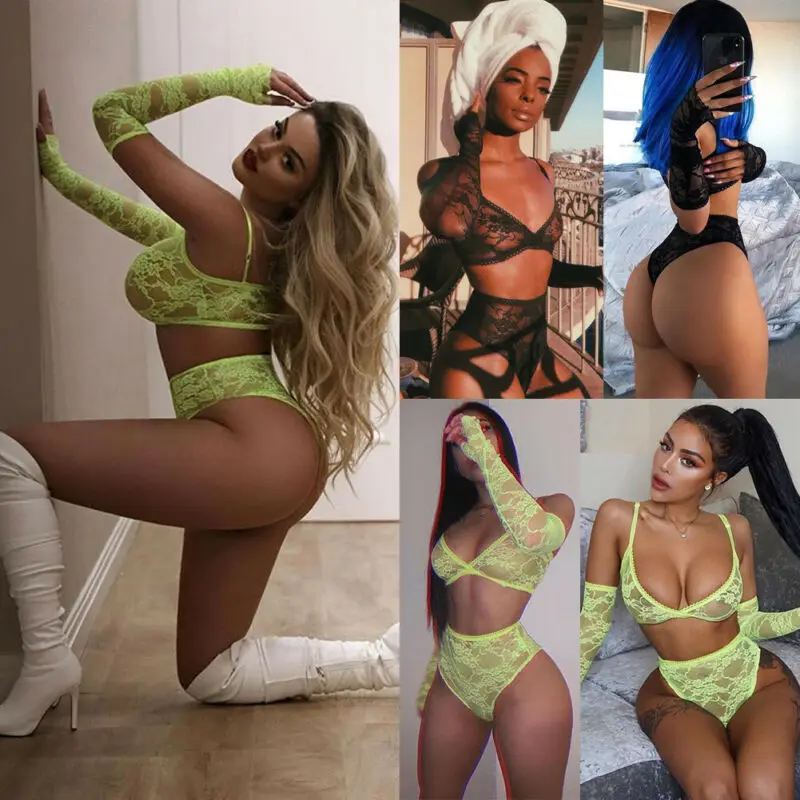 Женская однотонная Сексуальная атласная пижама с кружевом нижнее белье Babydoll