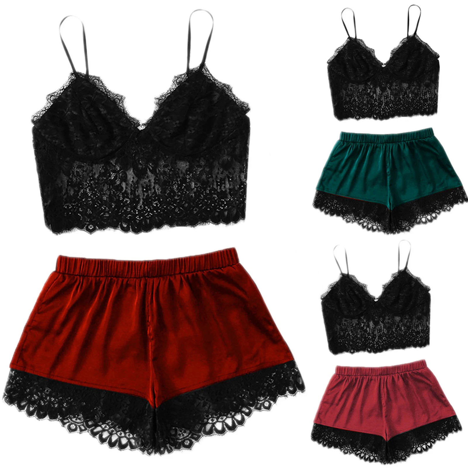 Camisoles Lace Satin Pajamas For Women Sexy Pyjamas Nightwear Plus Size Female Sleepwear Lingerie Sleeveless Underwear
Camisoles Lace Satin Pajamas For Women Sexy Pyjamas Nightwear Plus Size Female Sleepwear Lingerie Sleeveless Underwear