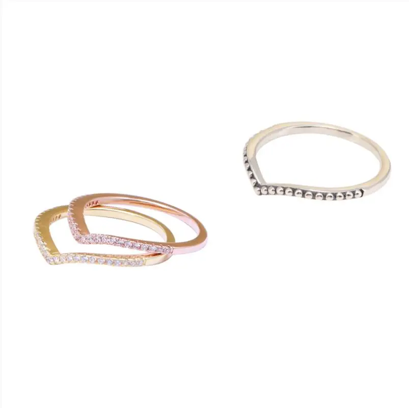 925 Sterling Silver Wish Bone Pan Ring Set With Crystal Stack Rings For Women Wedding Party Gift Fashion Jewelry
925 Sterling Silver Wish Bone Pan Ring Set With Crystal Stack Rings For Women Wedding Party Gift Fashion Jewelry