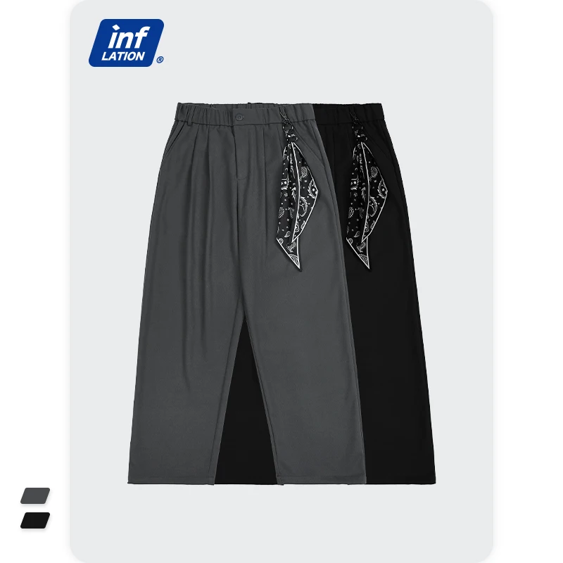 INFLATION Japanese Streetwear Suit Pant Men Loose Black Straight Pants Male Elastic Waist Casual Pants with Scarf 13095W21
INFLATION Japanese Streetwear Suit Pant Men Loose Black Straight Pants Male Elastic Waist Casual Pants with Scarf 13095W21