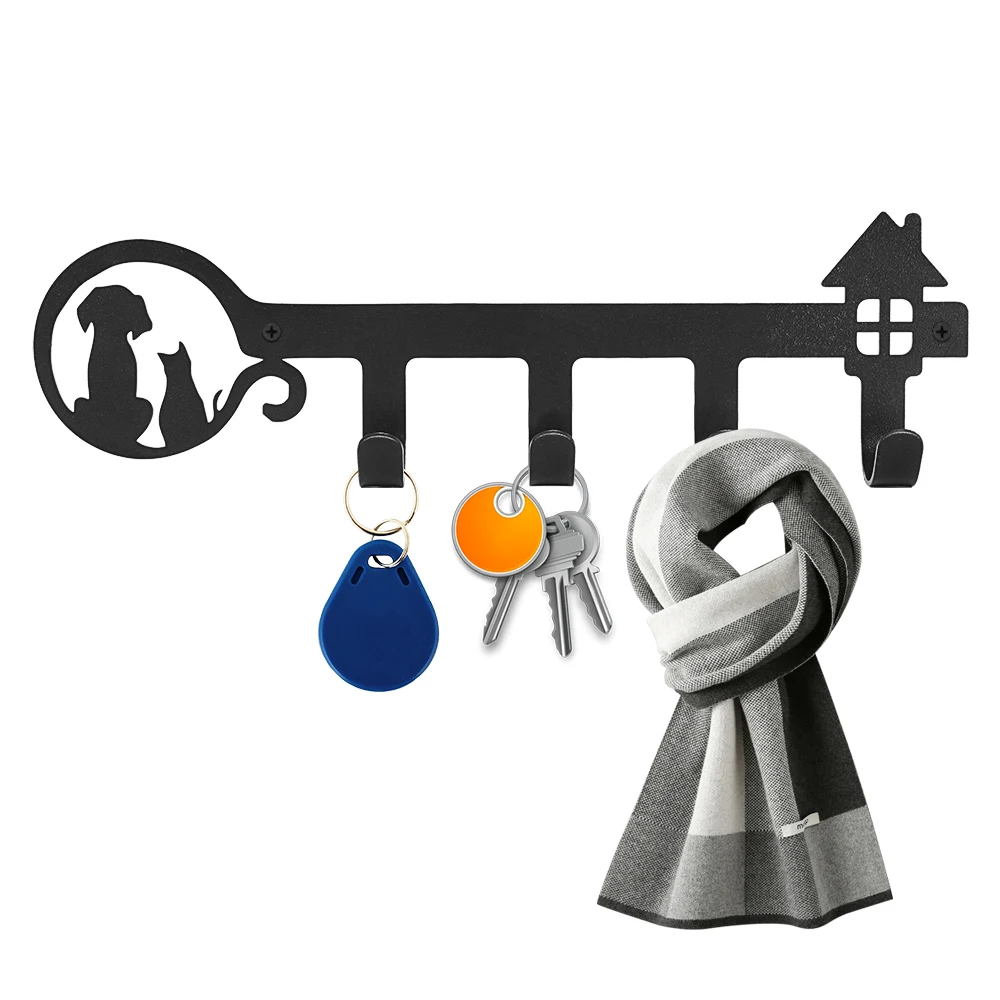 Бытовая декоративная настенная вешалка с 4 крючками, черная железная вешалка, вешалка для ключей, настенный крючок, железная вешалка 
Бытовая декоративная настенная вешалка с 4 крючками, черная железная вешалка, вешалка для ключей, настенный крючок, железная вешалка