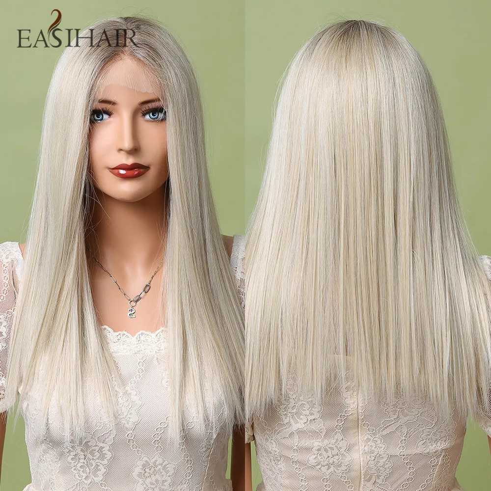 EASIHAIR Goldern Blonde Lace Front Wigs Medium Bob Straight Synthetic Wigs for Women Brown Roots Natural Hair Wig Heat Resistant
EASIHAIR Goldern Blonde Lace Front Wigs Medium Bob Straight Synthetic Wigs for Women Brown Roots Natural Hair Wig Heat Resistant