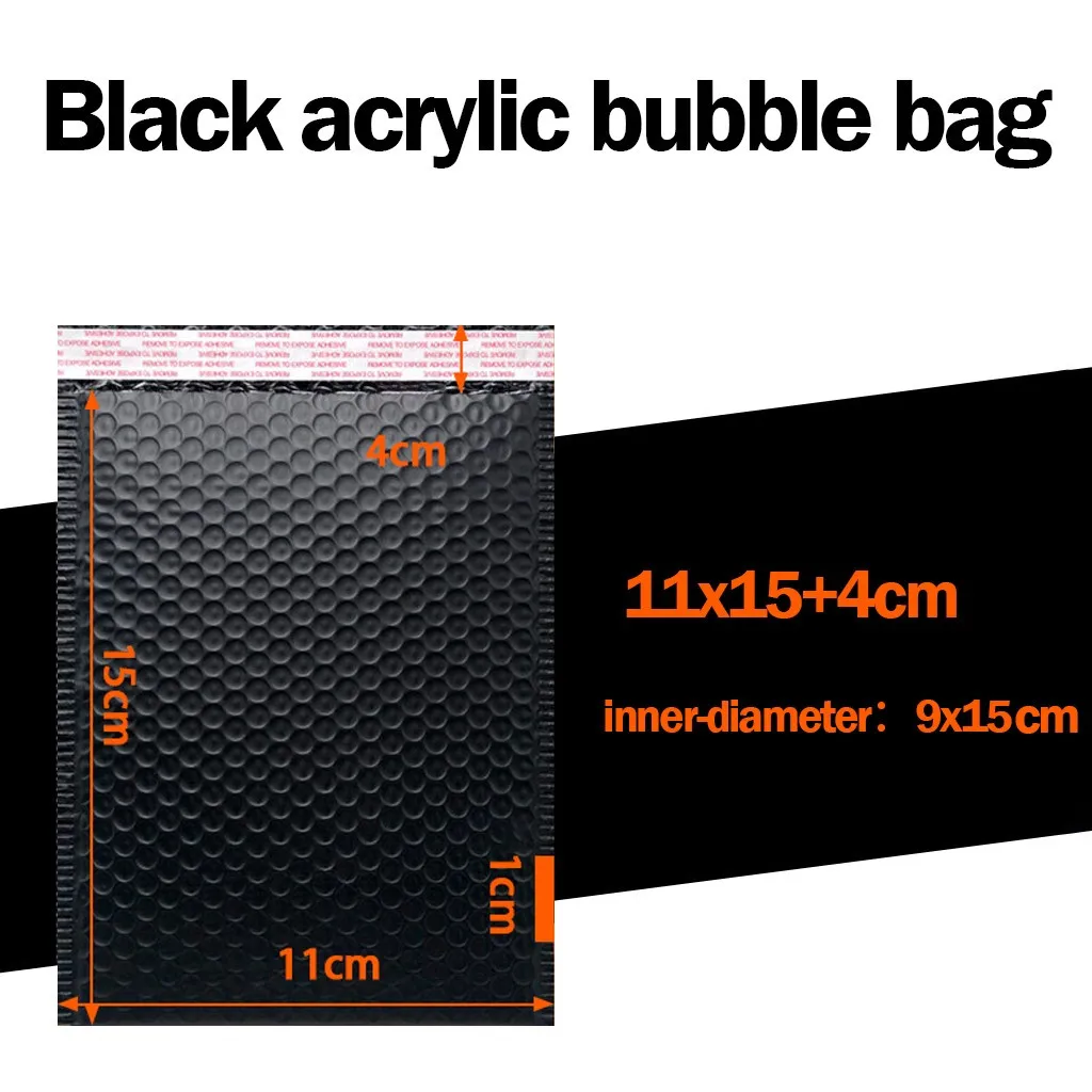25pcs Bubble Mailers Padded Envelopes Lined Poly Mailer Self Seal Black Self-adhering Tear Resistance Storage Bags | Дом и сад