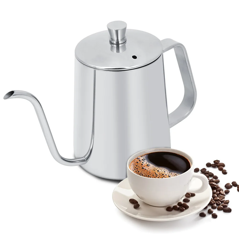 550ml Stainless Steel Long Gooseneck Coffee Hand Punch Pot Kettle with Lid for Home Kitchen Coffee Shop
550ml Stainless Steel Long Gooseneck Coffee Hand Punch Pot Kettle with Lid for Home Kitchen Coffee Shop