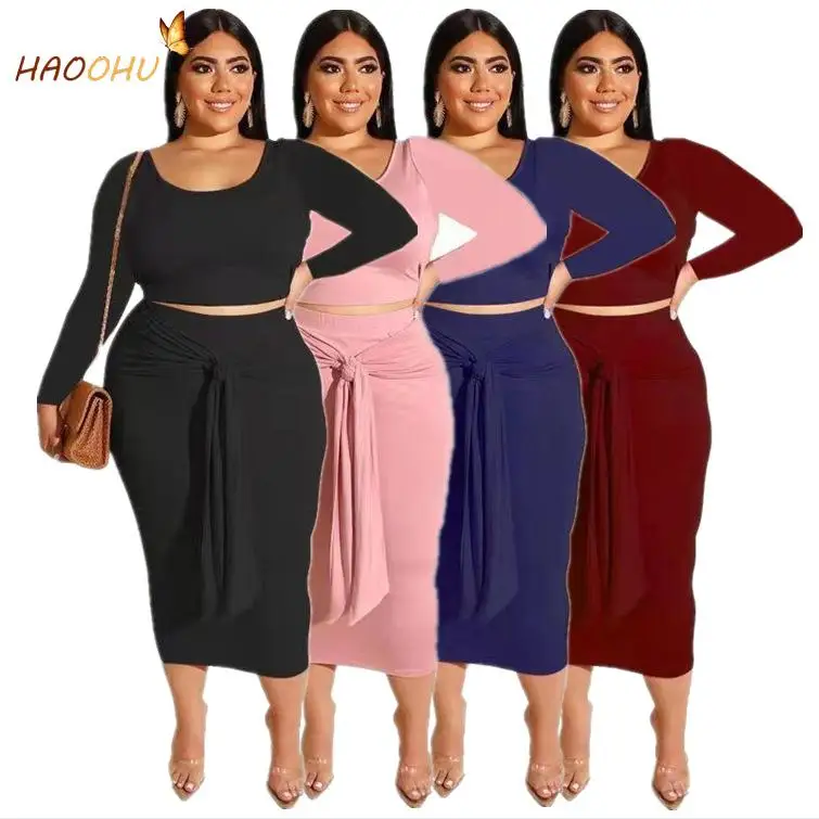 HAOOHU Soild Color Fashion Pencil Skirt Suit Long Sleeve Two-Piece Set Urban Casual Women's Clothing Plus Size Sets 2021 Autumn
HAOOHU Soild Color Fashion Pencil Skirt Suit Long Sleeve Two-Piece Set Urban Casual Women's Clothing Plus Size Sets 2021 Autumn
