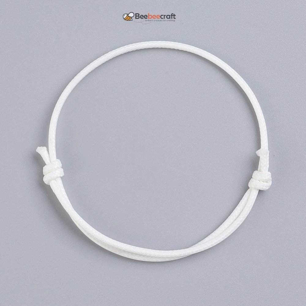 

50 шт., корейский вощеный полиэфирный шнур для изготовления браслетов, белый регулируемый диаметр: 40 ~ 70 мм, материалы для изготовления ювелир...