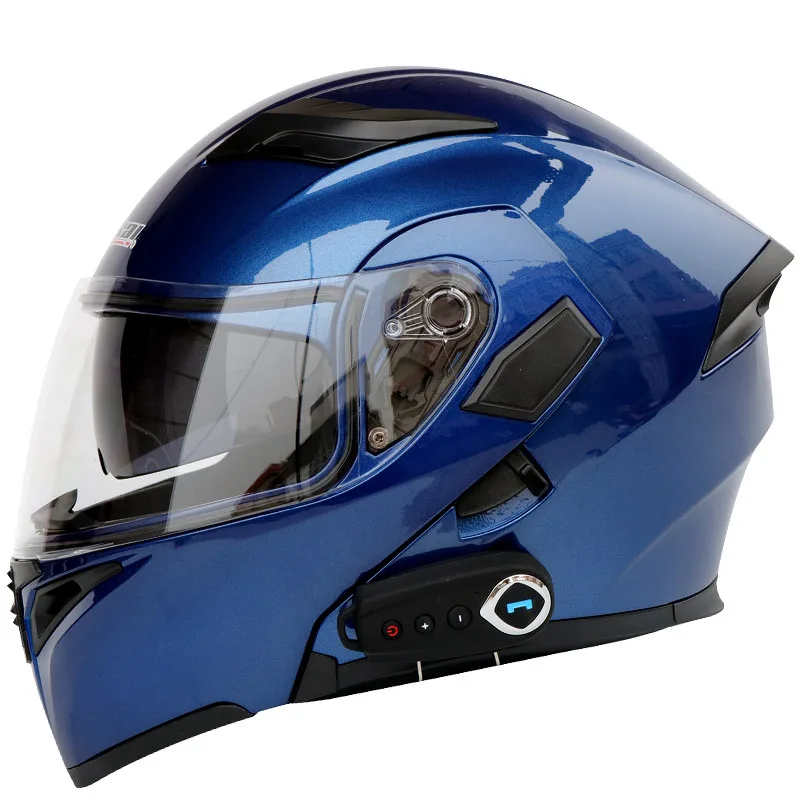 

Мотоциклетный шлем, модульный, с Bluetooth, с двойным стеклом, на все лицо