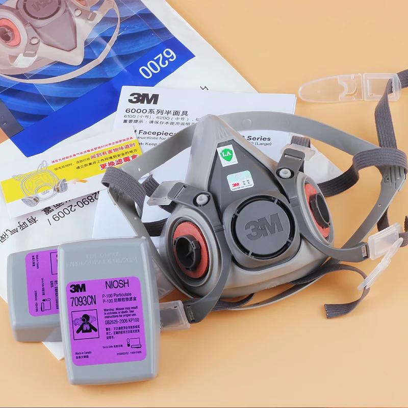 3M 6200 полулицевой респиратор 7093 P100 фильтр для пыли коробка пара подходит 6000 7500 6800