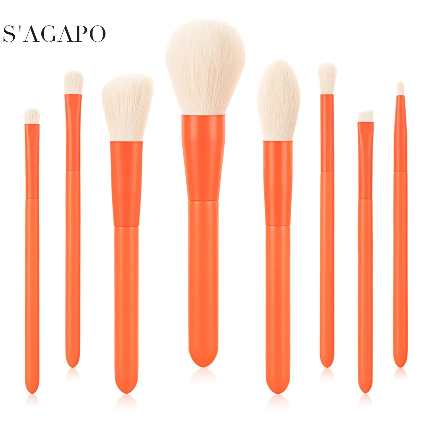 

S'AGAPO Luxury 8ps Macarons Makeup Brushes set For Foundation Powder Blush Eyeshadow Concealer for Cosmetics Makeup tool Brushes