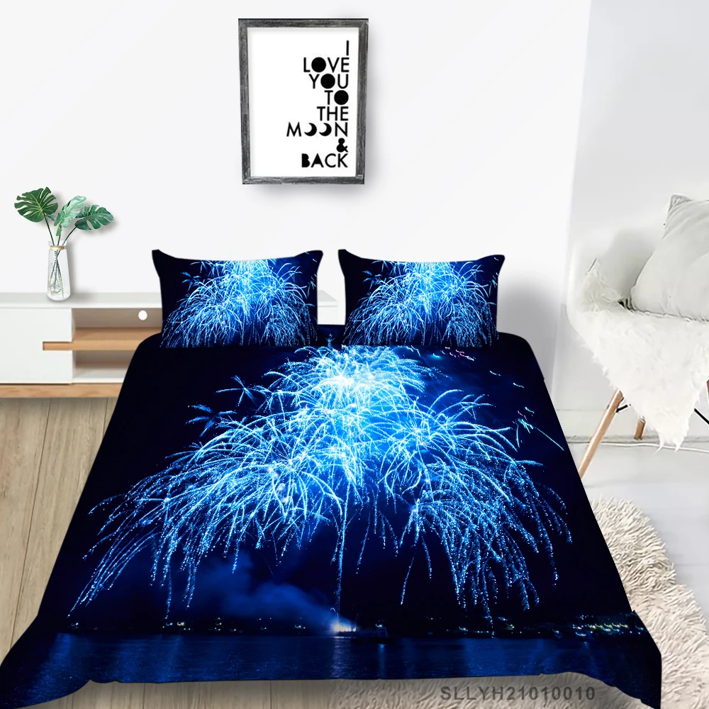 Hot Sale Bed Set Blue Firework Beautiful Fantasy Duvet Cover For Girls King Full Twin Double Queen Single Bedding Set Lifelike
Hot Sale Bed Set Blue Firework Beautiful Fantasy Duvet Cover For Girls King Full Twin Double Queen Single Bedding Set Lifelike