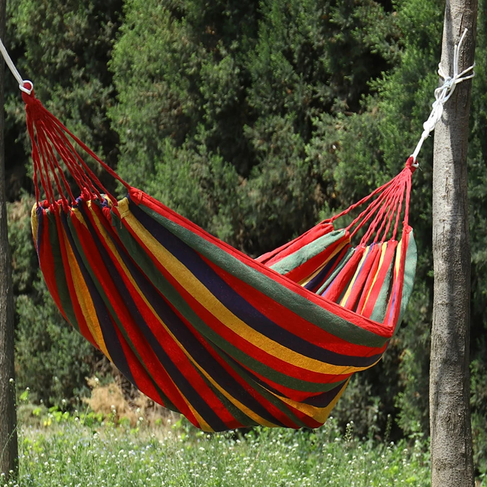190*80cm Portable Hanging Hammock Single Indoor Outdoor Camping Swing Chair Thick Canvas Bed Hammocks with Straps Carrying Bag
190*80cm Portable Hanging Hammock Single Indoor Outdoor Camping Swing Chair Thick Canvas Bed Hammocks with Straps Carrying Bag
