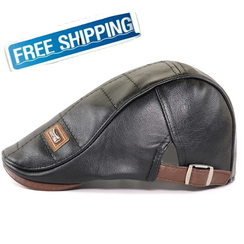 Top PU Leather Newsboy Cap Men's Plain Duckbill Visor Hat Autumn Winter Warm Flat Caps Retro Vintage Man Boinas Gatsby Hats
Top PU Leather Newsboy Cap Men's Plain Duckbill Visor Hat Autumn Winter Warm Flat Caps Retro Vintage Man Boinas Gatsby Hats