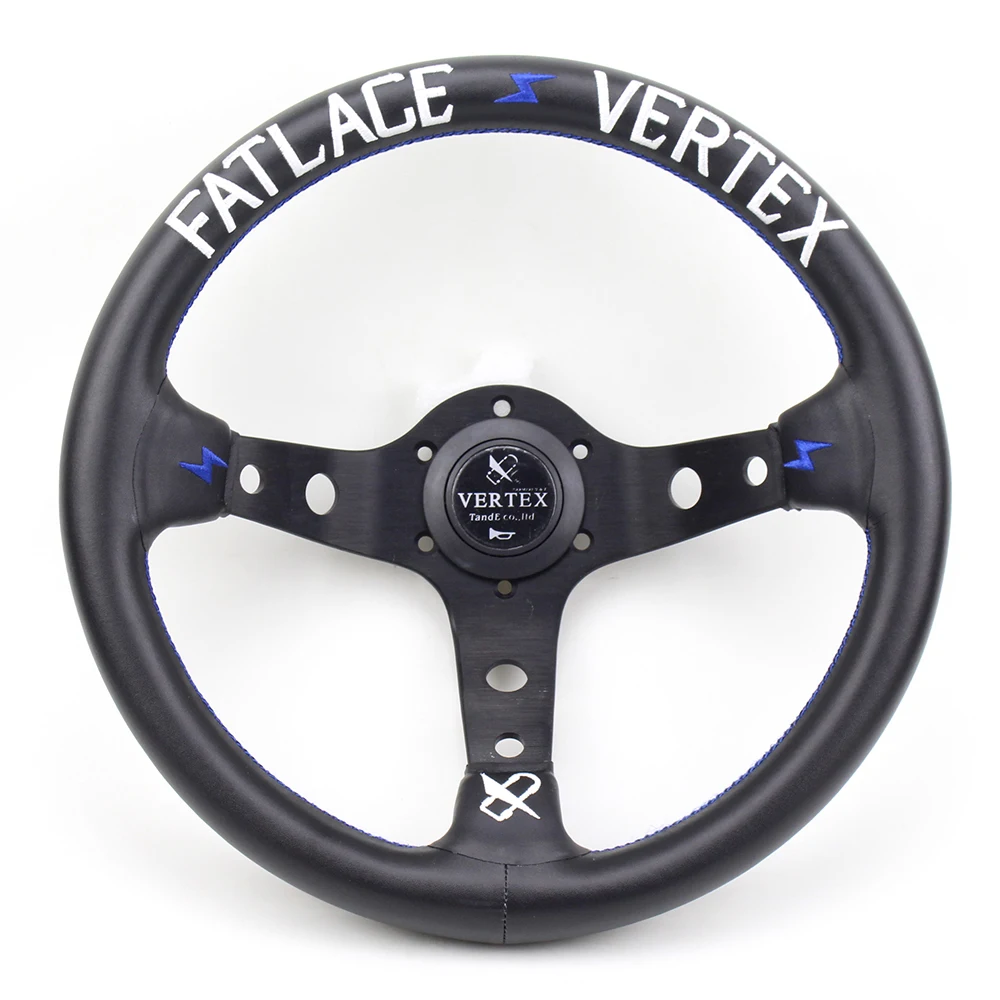 Кожаный спортивный руль с вышивкой VERTEX 13 дюймов 330 мм|Рулевые колеса и ступицы