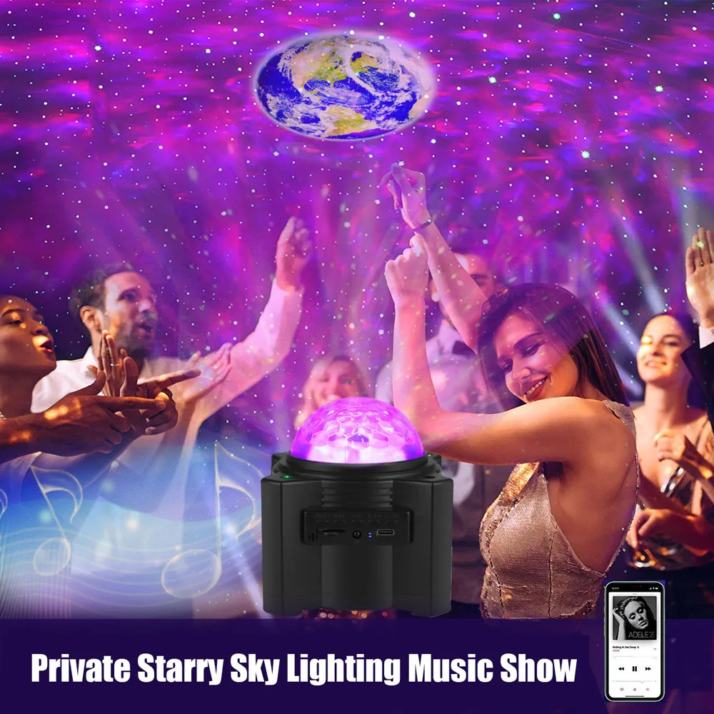 Remote Control LED Star Cloud Ocean Projector Light Projection Lamp Night Light BT Music Speaker 7 Modes 15 Colors 15 Patterns
Remote Control LED Star Cloud Ocean Projector Light Projection Lamp Night Light BT Music Speaker 7 Modes 15 Colors 15 Patterns