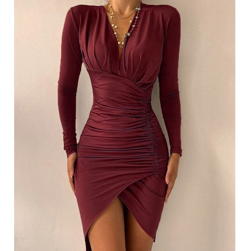 Mandylandy Dress Women Long Sleeve High Waist Stitching Hip Wrap Dress V-neck Party Chain Bodycon Mini Evening Dress Vestidos
Mandylandy Dress Women Long Sleeve High Waist Stitching Hip Wrap Dress V-neck Party Chain Bodycon Mini Evening Dress Vestidos