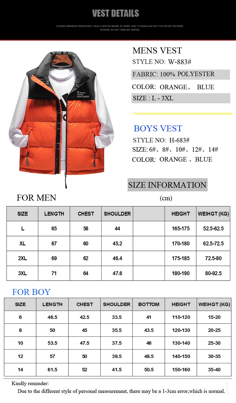 2019 Spring Autumn Child And Men Family New Stylish Vest Male And Boy Sleeveless Jacket Men Winter Waistcoat Casual Gilet Homme 
2019 Spring Autumn Child And Men Family New Stylish Vest Male And Boy Sleeveless Jacket Men Winter Waistcoat Casual Gilet Homme