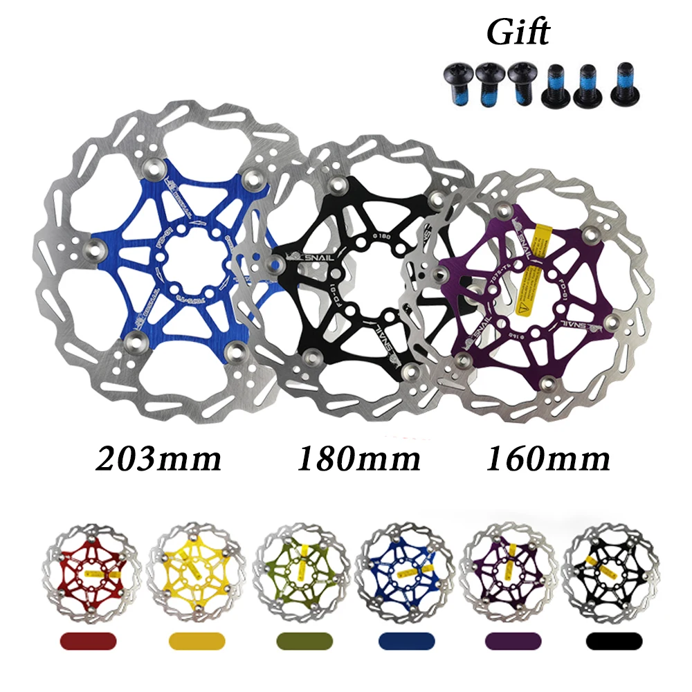 SNAIL Mountain Road Bike Floating Disc Brake Pads 160mm 180mm 203mm Six-nail Disc Rotor Floating Disc Brake Pads Bicycle Rotors
SNAIL Mountain Road Bike Floating Disc Brake Pads 160mm 180mm 203mm Six-nail Disc Rotor Floating Disc Brake Pads Bicycle Rotors