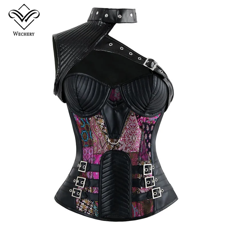 Wechery Steampunk Corset and Bustier Cosplay Costume Sexy Lingerie Malevolent Maelstrom PU Leather Overbust Corset Set
Wechery Steampunk Corset and Bustier Cosplay Costume Sexy Lingerie Malevolent Maelstrom PU Leather Overbust Corset Set