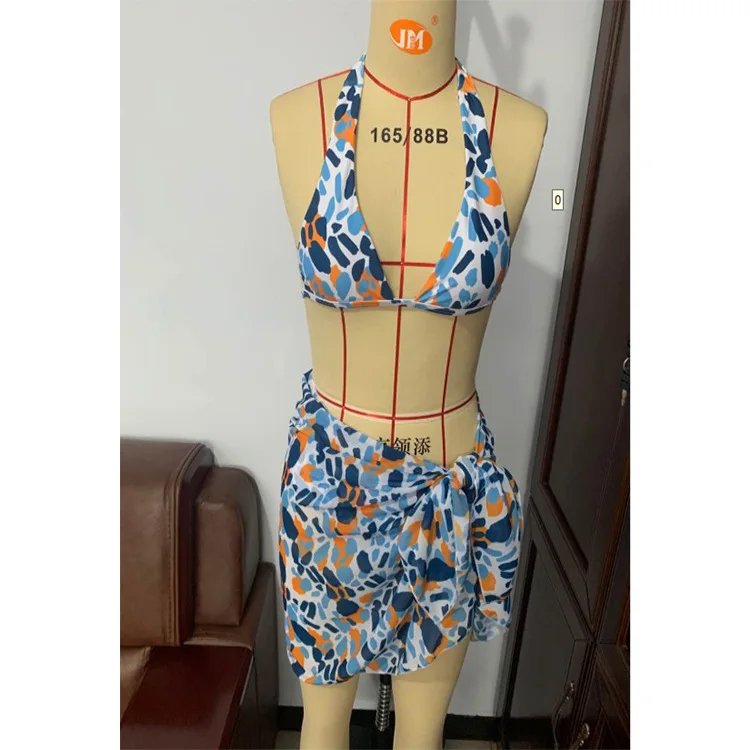 Women Three Pieces Bikini Set Bra Crop Top With Skirts Panties Female Swimwear Print Biquini Bathing Suits Summer Beach Wear
Women Three Pieces Bikini Set Bra Crop Top With Skirts Panties Female Swimwear Print Biquini Bathing Suits Summer Beach Wear