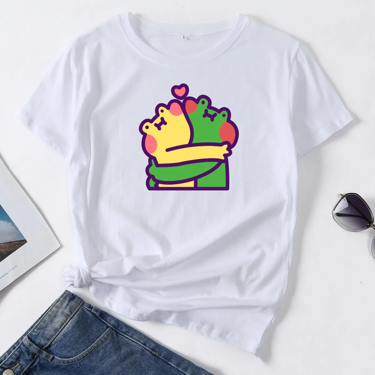 Casual Short Sleeve T-shirt for Women Funny Cute Frog Graphic Print Oversized Ladies Loose Tops
Casual Short Sleeve T-shirt for Women Funny Cute Frog Graphic Print Oversized Ladies Loose Tops