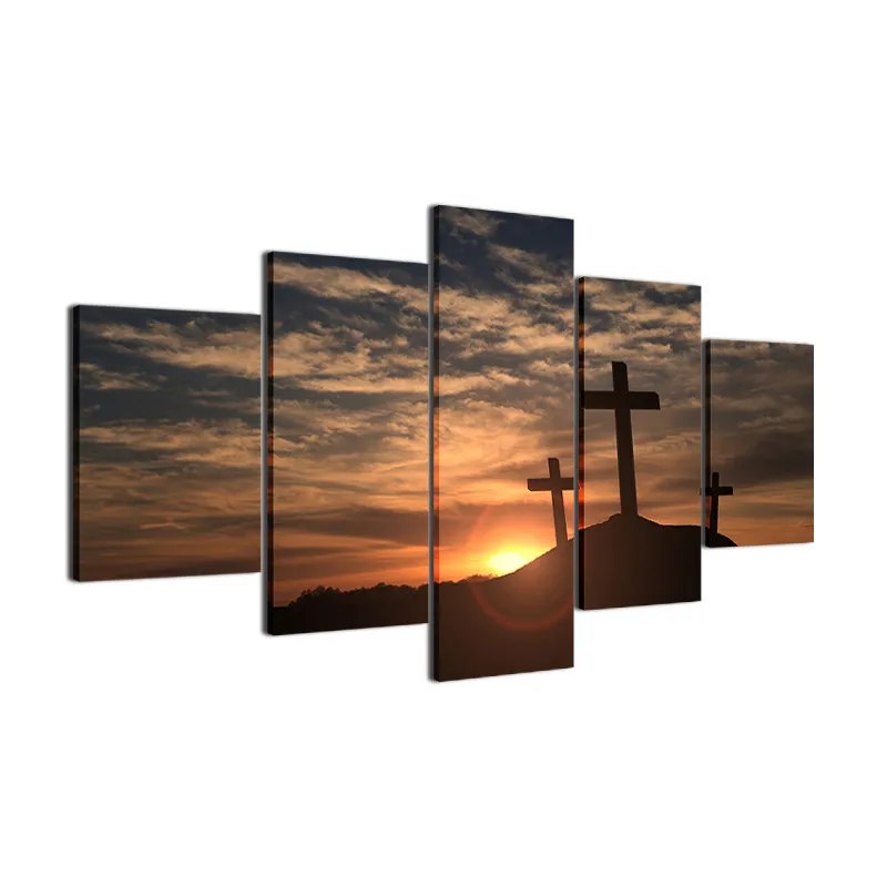 Modern Canvas Pictures Home Decor Wall Art Prints 5 Pieces Crosses At Sunset Paintings Mountain Cross Landscape Poster Framework
Modern Canvas Pictures Home Decor Wall Art Prints 5 Pieces Crosses At Sunset Paintings Mountain Cross Landscape Poster Framework