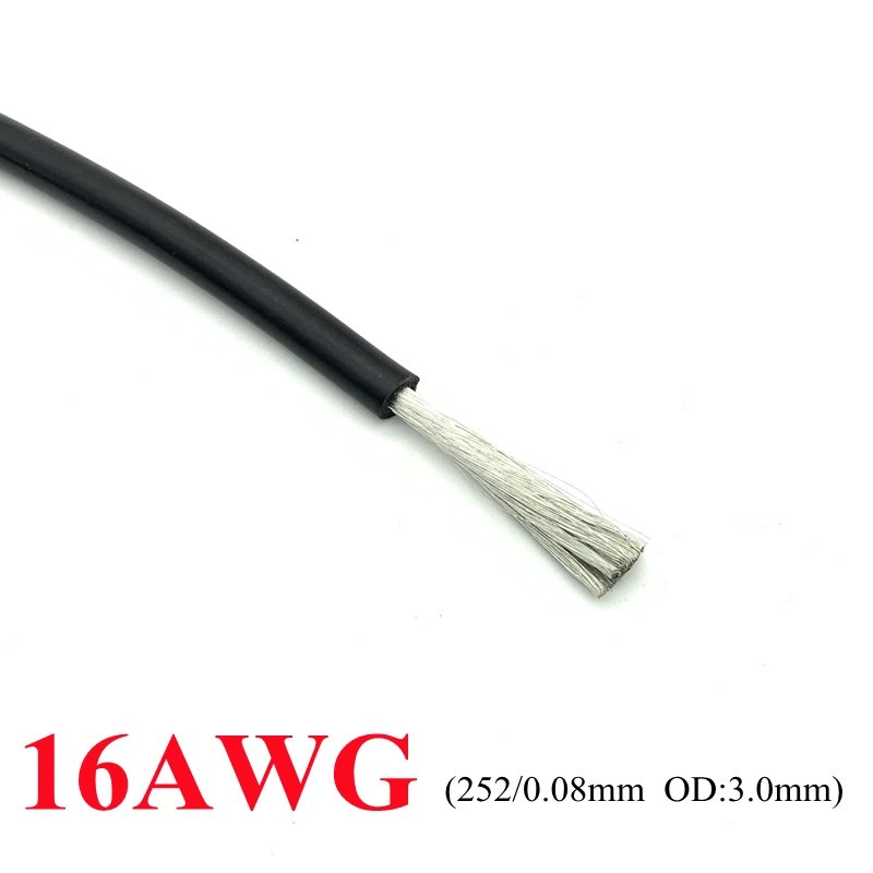 

1 м супермягкий силиконовый кабель провод 16AWG изолированный высокотемпературный гибкий термостойкий светящийся провод электронный медный ...