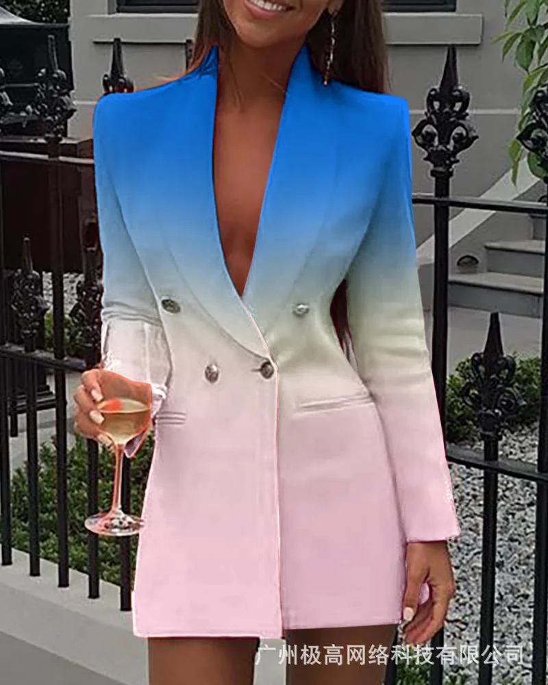 Spring and autumn Ol solid color women's blazer sexy long-sleeved double-breasted slim coat jacket women 2021 fashion new JG0792
Spring and autumn Ol solid color women's blazer sexy long-sleeved double-breasted slim coat jacket women 2021 fashion new JG0792