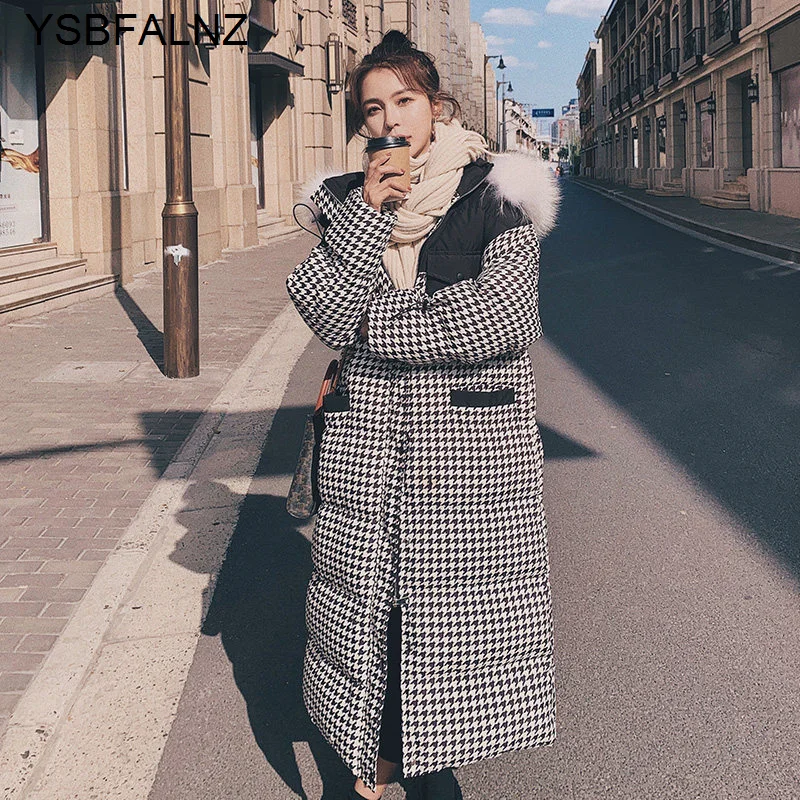 Womens Mid-Length Houndstooth Cotton Coat Winter Thickened Over The Knee To Keep Warm Korean Loose High-Quality Jacket Female
Womens Mid-Length Houndstooth Cotton Coat Winter Thickened Over The Knee To Keep Warm Korean Loose High-Quality Jacket Female