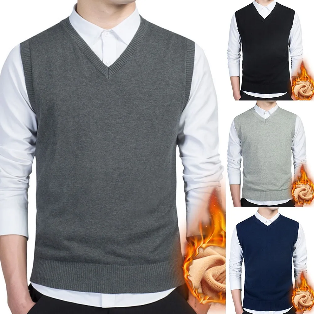 Oversize Mature Men Classic Solid Plus Velvet Thick Sweater Vest V-Neck Bussiness Office OL Knit Sweater Multicolor
Oversize Mature Men Classic Solid Plus Velvet Thick Sweater Vest V-Neck Bussiness Office OL Knit Sweater Multicolor