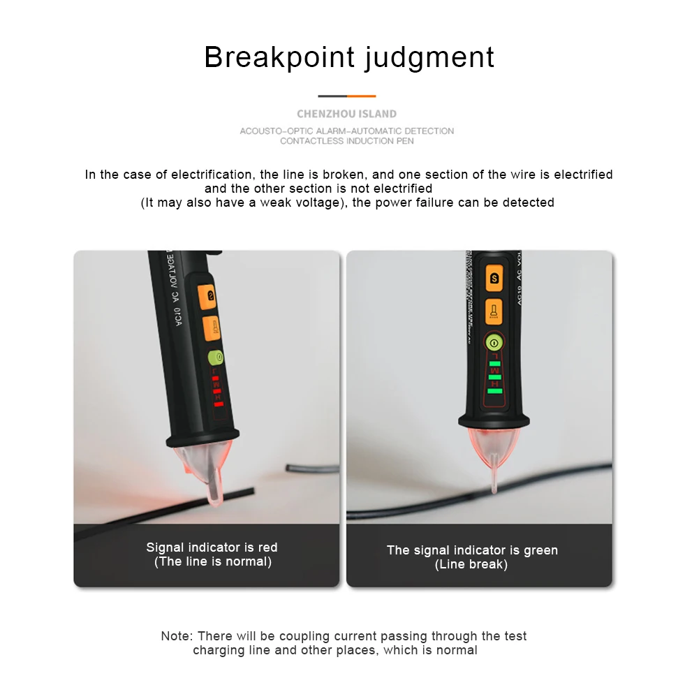 Digital AC Voltage Detector Non-Contact Tester Pen Sound&Light Alarm With Flashlight 12-1000V/48-1000V Sensitivity Test Pencil
Digital AC Voltage Detector Non-Contact Tester Pen Sound&Light Alarm With Flashlight 12-1000V/48-1000V Sensitivity Test Pencil